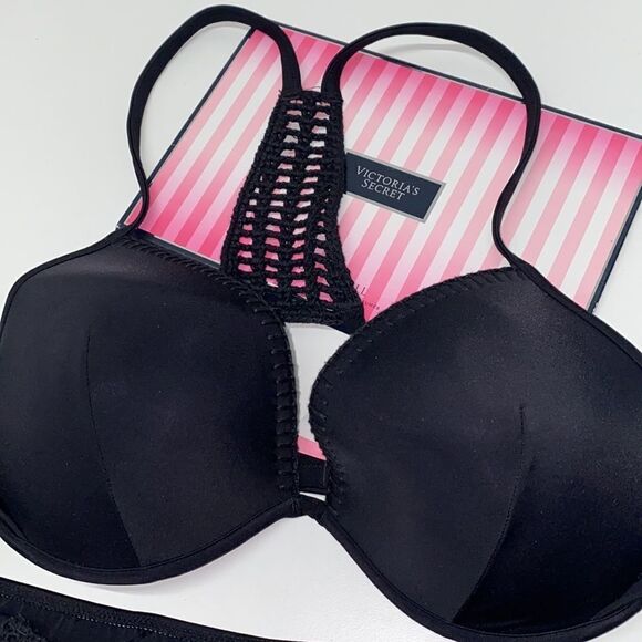 🔥🏖VICTORIA SECRET  swimsuit The Fabulous/push-up  cheeky  New - Picture 2 of 6